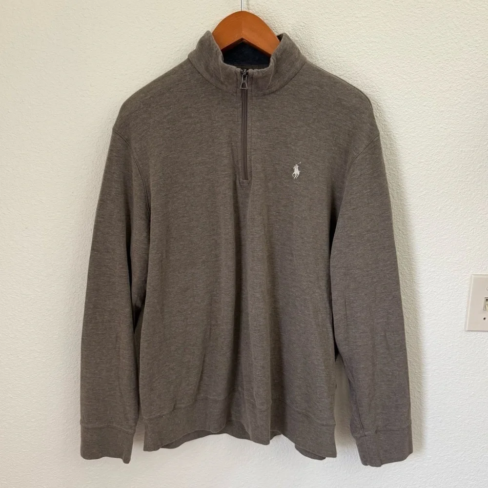 Brand New Polo Ralph Lauren Light Brown Zip-Up Sweater Pullover Men’s Size XL